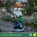 Elegondrar Funny Garden Gnomes Statue Outdoor Decor, Solar Telescope Gnome Decorations for Yard, Lawn, Patio, Porch, Christmas Birthday Housewaming Gifts for Dad, Men, Husband, 10.6 Inch, Resin