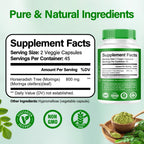Bcuelov Moringa Capsules | 800mg Pure Moringa Powder Capsules – Supports Energy, Skin & Gut Health, Immune System – Green Superfood with Vitamins & Amino Acids (90 Caps)