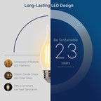 FLSNT 3000K Warm White LED Chandelier Edison Bulbs, 60W Equivalent, Dimmable CA11 E26 Base LED Candelabra Bulbs, 500LM, 24 Pack UL,CA65 Listed.