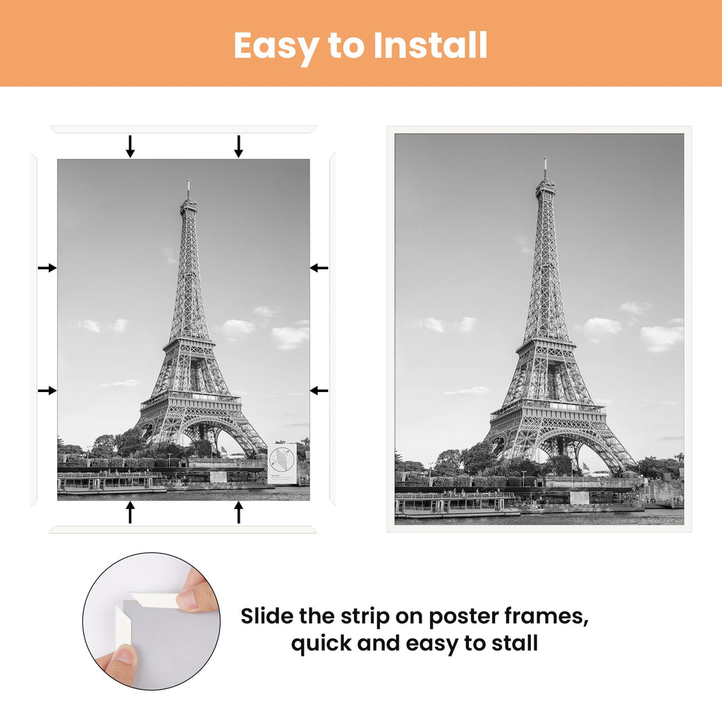 upsimples 16x24 Poster Frame, Easy Slide-In Assembly, White, 3 Pack