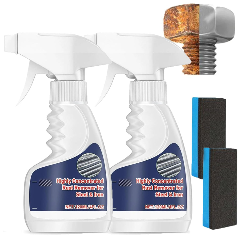 Verdraor Rust Remover, Rust Removal Heavy Duty for Metal, Highly Concentrated Steel Remover, Removedor de Spray for Metal, Tools, Stainless Steel, Automotive Parts, Fast Acting Rust (2pcs)
