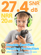 Dr.meter Ear Muffs for Noise Reduction: 27.4SNR Noise Cancelling Headphones for Kids Adults, EM100 Adjustable Hearing Protection Earmuffs for Monster Jam, Autism Sensory, Concerts, Fireworks- 3PACK