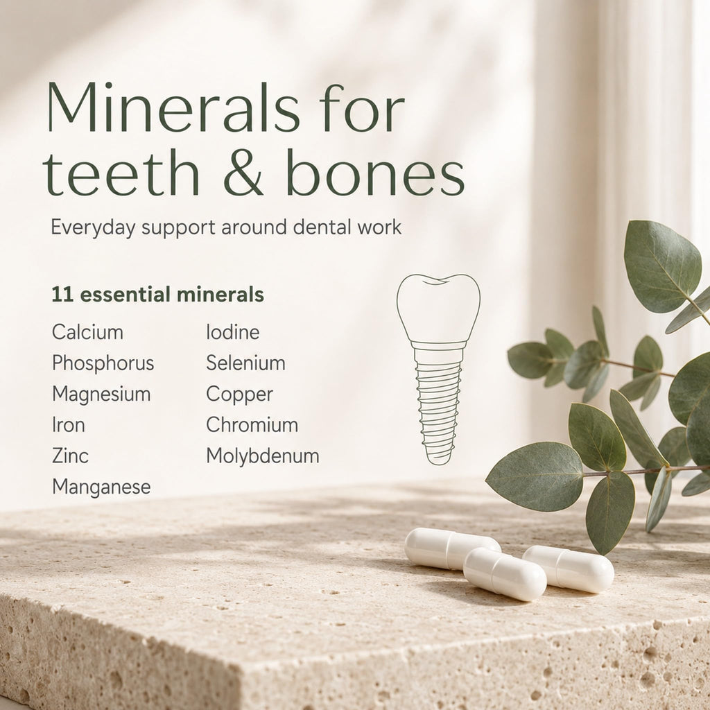 Dental Rituals Implant Care PRO, Bone & Teeth Mineral Complex with Vitamin D3 + K2, Calcium, Magnesium, Zinc & Trace Minerals, Supports Normal Bones and Teeth, 1 Capsule Daily, 30 Count