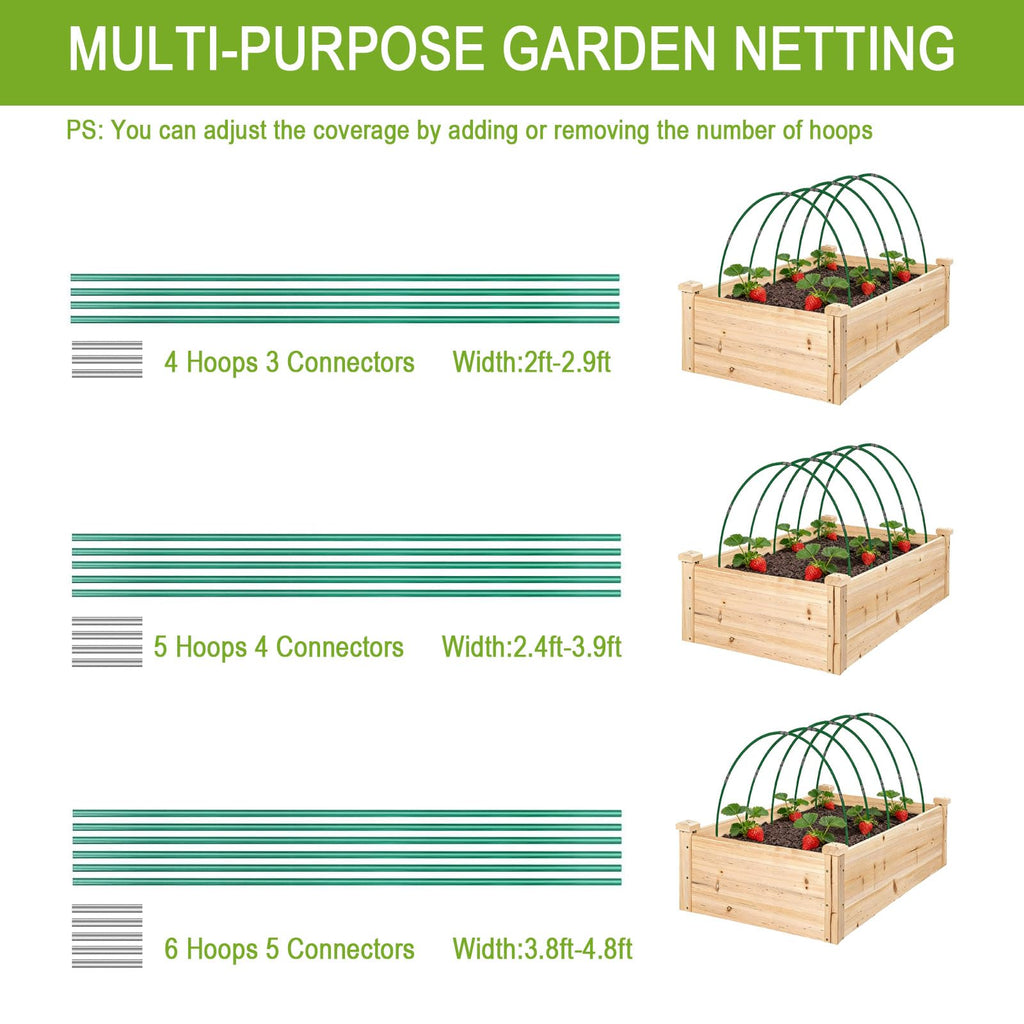 Garden Hoops for Raised Beds - Rust-Free Fiberglass Garden Hoops Support