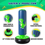 QPAU Punching Bag for Kids 3-6, Inflatable Dinosaur Toy, 48 in, Green