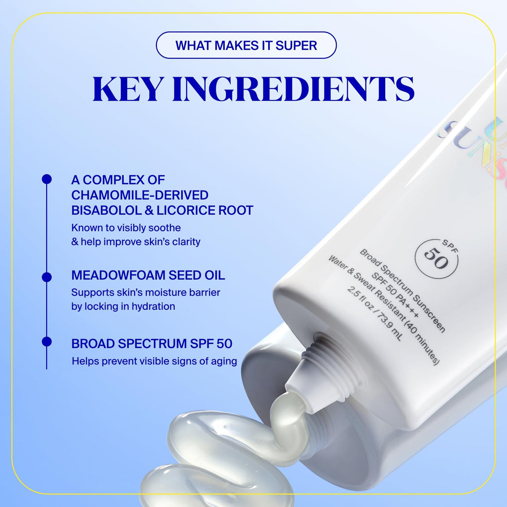 Supergoop! Unseen Sunscreen - SPF 50 - Clear & Invisible Face Sunscreen + Broad Spectrum + Makeup-Gripping Primer - Weightless, Scentless, Oil Free - For All Skin Types & Tones - 2.5 fl oz