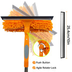 67" Squeegee Window Cleaner 2 in 1 Rotatable Window Cleaning Tool Kit with Extension Pole, Window Washing Equipment with Bendable Head for Indoor & Outdoor High Windows and Car Glass