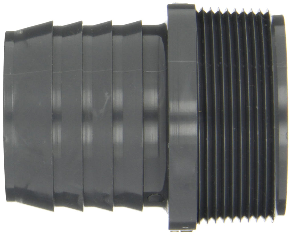 Spears 1436 Series PVC Tube Fitting, Adapter, Schedule 40, Gray, 3/4" Barbed x NPT Male