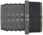 Spears 1436 Series PVC Tube Fitting, Adapter, Schedule 40, Gray, 3/4" Barbed x NPT Male