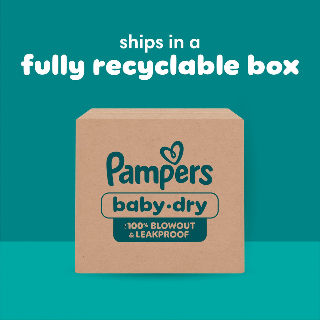 Pampers Baby Dry Ultra Cushiony Diapers, Size 6 (23-44 lbs), 144 Count, Up to 100% Leakproof (Packaging May Vary)