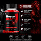 Horse Boost Gummies for Men, HorseBoost Male Gummys, Advanced Maximum Strength Supplement for Active Health & Wellness, 60 Gummies