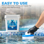Xtremeclear 3" Chlorine Tablets Bucket, 3-inch Individually Wrapped, 25 lbs Chlorinating Tabs for Swimming Pools, Hot Tubs, Spa Slow Dissolving 25 Pound Bucket