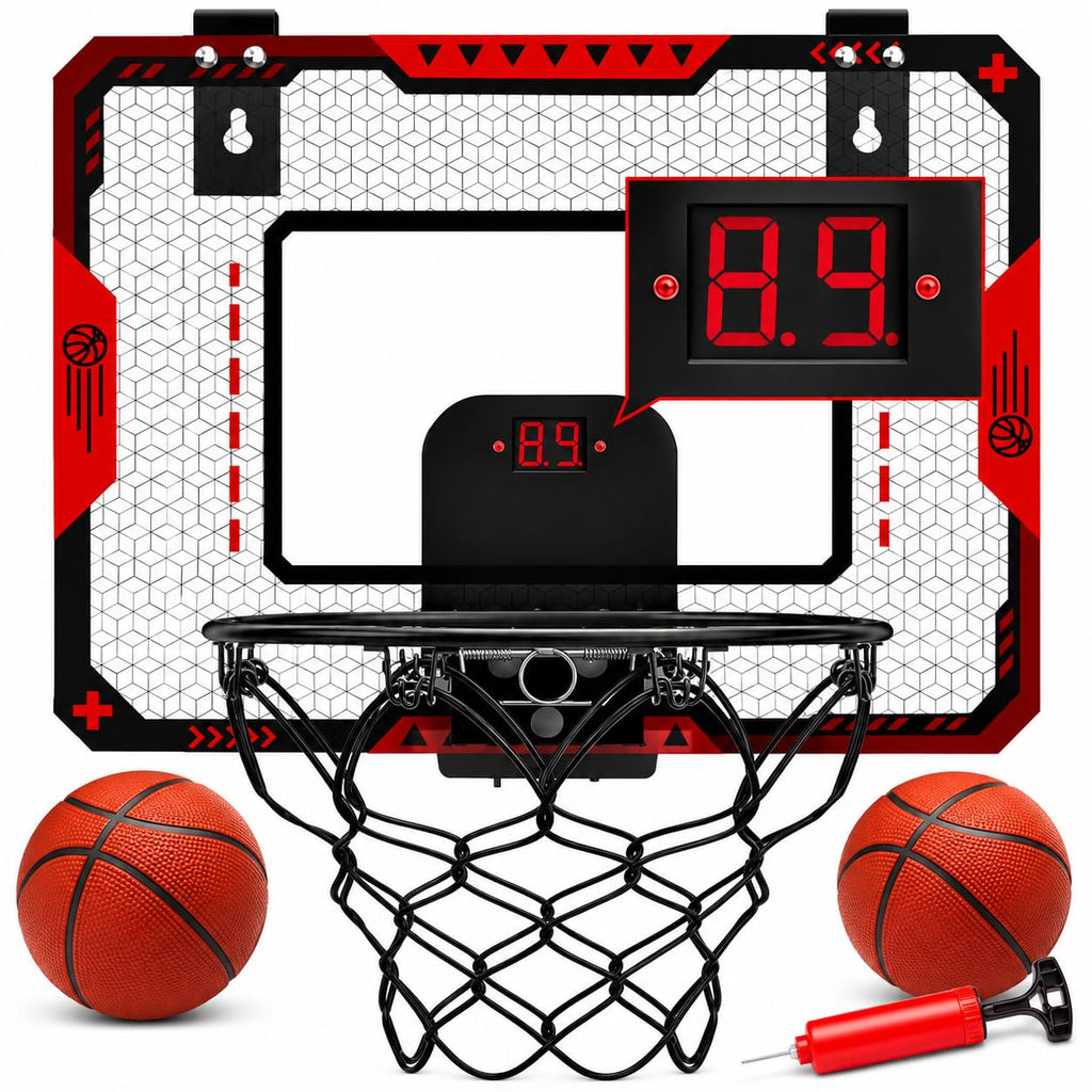 Indoor Basketball Hoop with Electronic Scoreboard & Balls for Kids Age 5-12