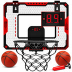 Indoor Basketball Hoop with Electronic Scoreboard & Balls for Kids Age 5-12
