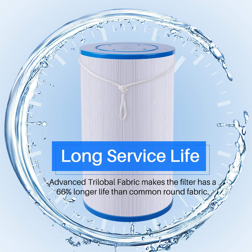 POOLPURE Spa Filter Replaces Watkins 303279, PFF42TC-P4, 5CH-37, 78460, FC-2402, Lifesmart, Freeflow, AquaTerra, Hydromaster, Grandmaster, Simplicity, Bermuda Hot Tub Filters 2PACK