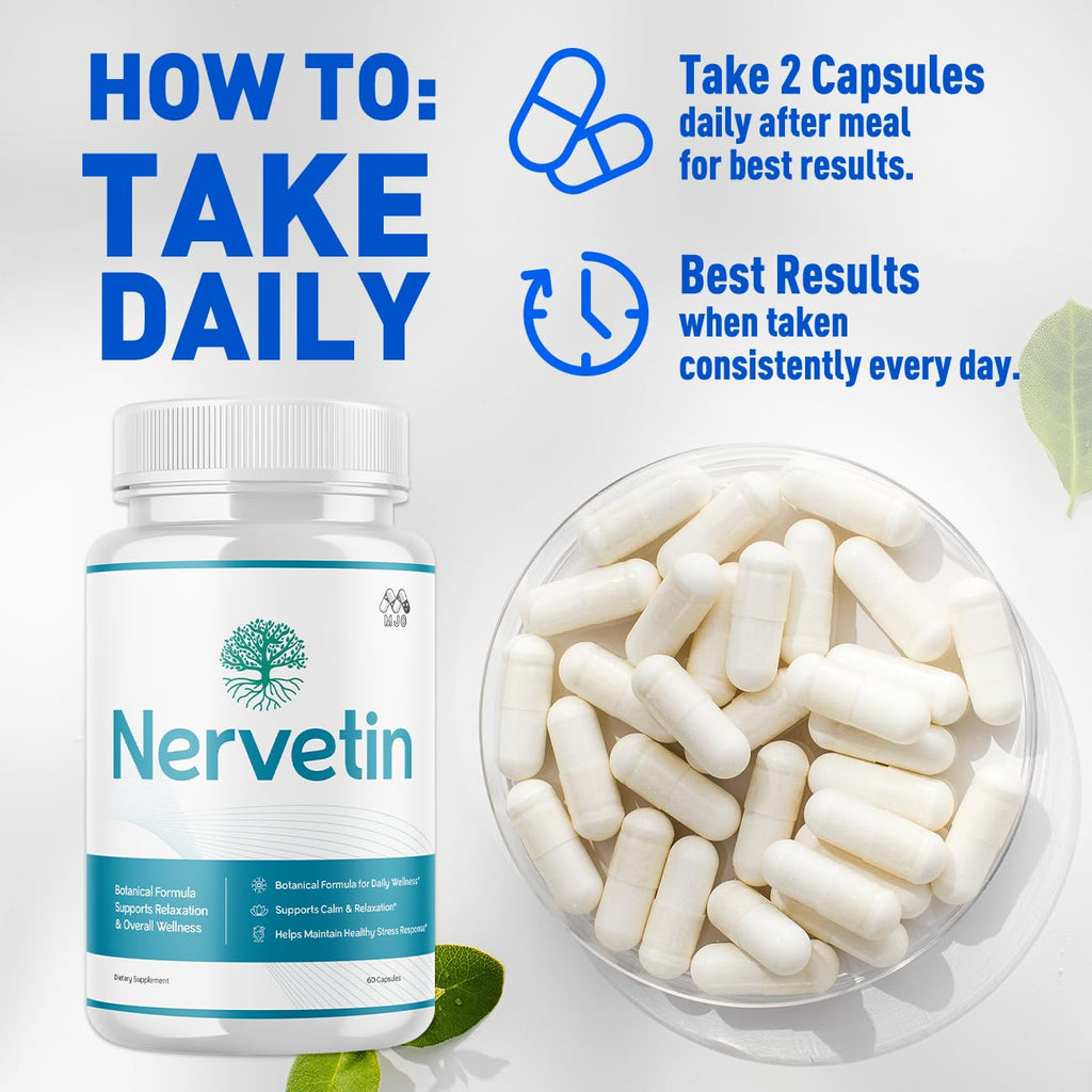 (3 Pack) Nervetin Capsules, Official Nervetin Pills with All Natural Ingredients , Advanced Vitamin Supplement Pills Supporting Health and Wellness, Maximum Strength Crafted in the USA (180 Capsules)