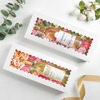 Ocmoiy 20 Pack Cookie Boxes, 16x6.5x2.5 Inch Bakery Boxes with Window, Auto-Popup Treat Box for Chocolate Covered Strawberries, Cocoa Bombs, Donuts, Muffins, Pastries