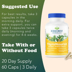 Ridgecrest Herbals ThyroNourish, Thyroid Support, Herbal and Vitamin Supplement with Ashwagandha, L-Tyrosine, Iodine, Copper, Kelp. Supports Energy, Metabolism Health, Normal Sleep (60 Caps, 30 Serv)