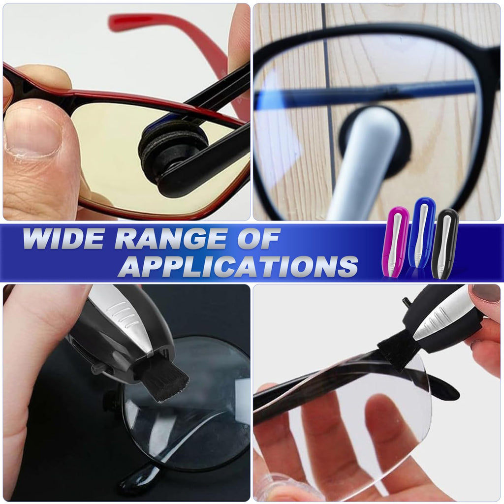 Portable Eyeglass Cleaner Kit (3PCS) - Carbon Fiber Tech for Cleaning on Glasses, Sunglasses and More - Easy Carry Travel & Office Use