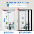 LONGEAS Magnetic Screen Door Upgraded PET Mesh Stronger Than Fiberglass and Polyester,Hands Free,Keeps Bugs Out,Pet & Kid Friendly,Suitable for Sliding Door,Large Patio Door and French Door-72''x80''