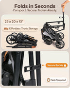 PAWLALA Pet Stroller with Detachable Carrier for Small & Medium Dogs & Cats, Smooth Comfort Ride with Shock-Absorbing Suspension, Foldable Dog Stroller, Compact Storage (Cloud Gray)