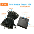 KAQ Solar String Lights Outdoor 2Pack 500LED 180FT Waterproof Warm White