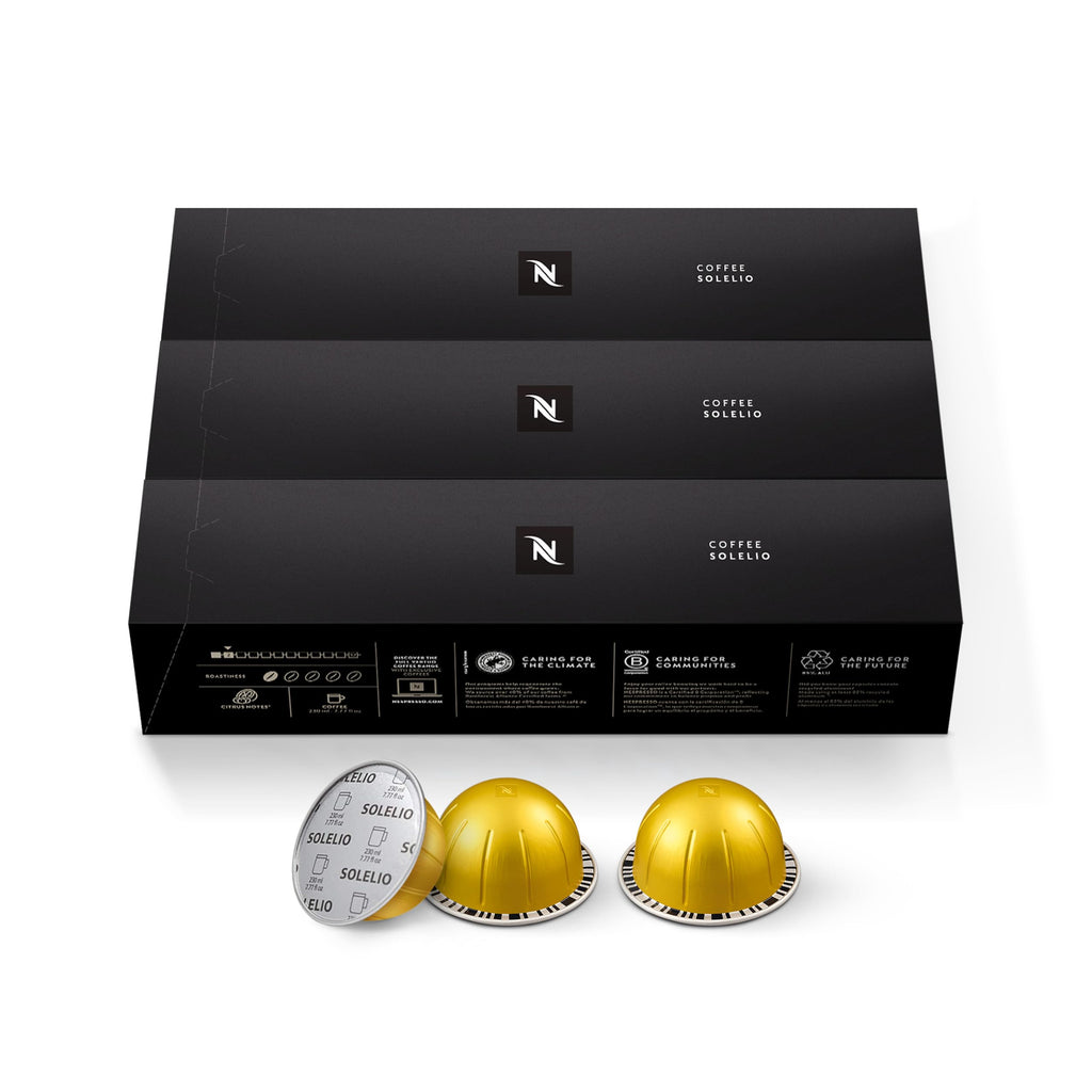 Nespresso Vertuo, Solelio, Mild Roast, 30-Count Coffee Pods