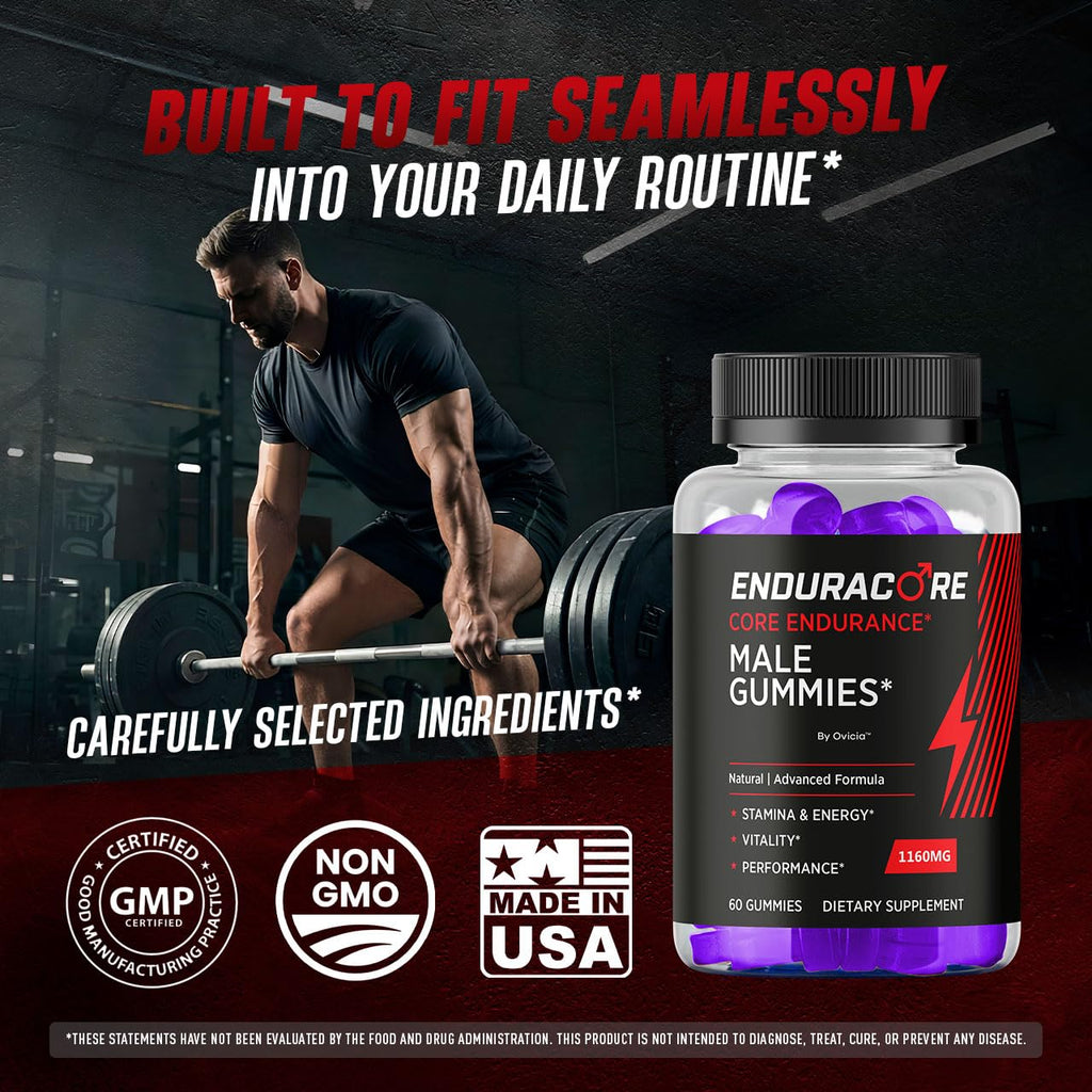 Enduracore Gummies - Official Enduracore Gummys with All Natural Ingredients, Advanced Daily Maximum Strength Formula for Wellness & Overall Health Support, 60 Gummies for 1 Month