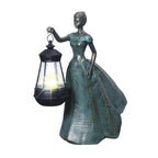 Sheaifun Fairy Garden Statue Solar Garden Decor Resin Fairy Statue with Lights Angel Fairy Decor Outdoor Yard Statues Gardening Gifts for Women 9.5x5.5x11.5 Inch