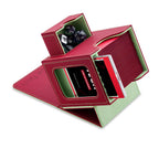 Mage Tech Card Deck Box for MTG Commander - Patented Design, Commander Display, Fits 100 Double-Sleeved Cards, 35pt Card Brick & Dice Tray - Red/Green