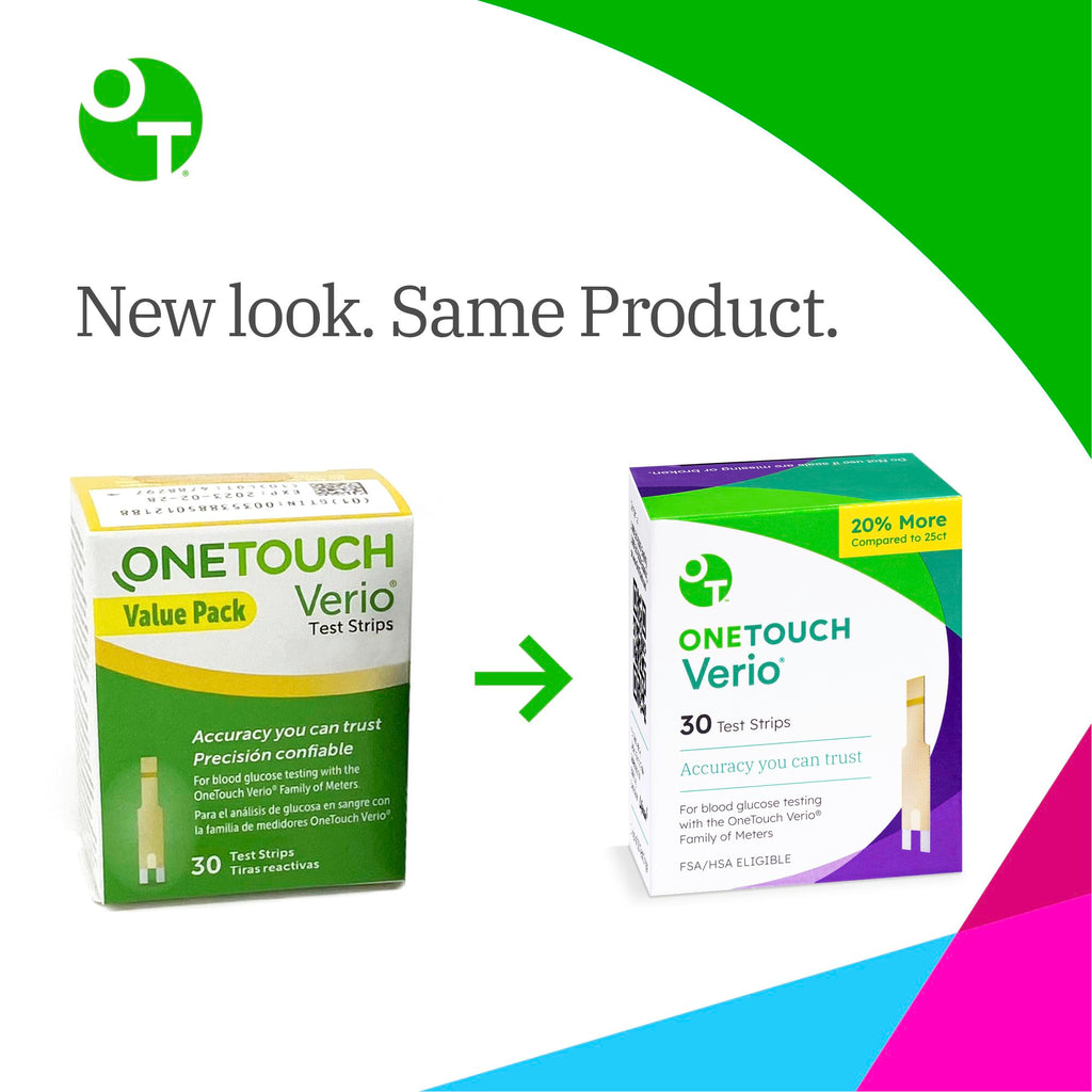 OneTouch Verio Test Strips - 180 Count - Diabetic Test Strips for Blood Glucose Meter & Daily Blood Sugar Levels - 30 Count/Pack (6 Pack)