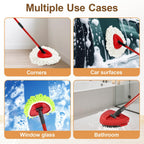 6 Pack Mop Heads Replacement for Ocedar EasyWring 1 Tank Spin Mop System,Include 2 Microfiber Spin Mops Replace Head&2 Chennile Mops Head Machine Washable with Scrubber Mopp Head and Base for Cleaning