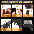 DaoDaoZhu Soft Bullet Toy Gun Pistol Shell Ejecting, Fake Prop Gun Black