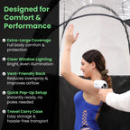 KobbTan Large Deluxe Spray Tan Tent – Pop Up Tent Portable Tanning Booth with Carry Case – Clear Window for Perfect Spray Tanning – Extraction Fan Opening – Easy Clean Spray Tan for Home & Salon