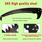 Heytaful Manual Pole Saw Blade for Tree Trimming 17.5 Inch for All Tree Pole Saw Three Face Grinding High Strength Alloy Steel (Without Handle)