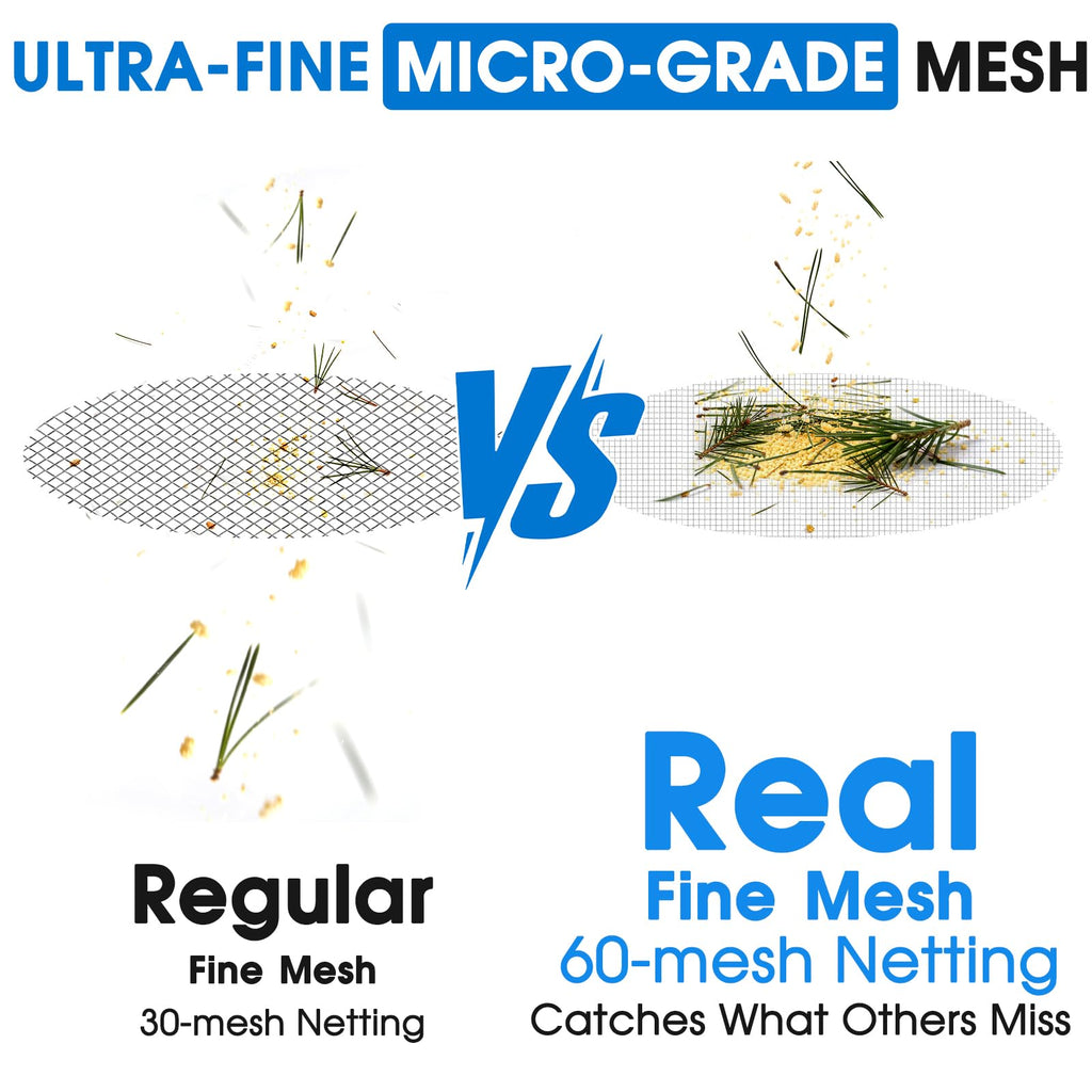 TidyMister Pool Cleaning Kit Full Set - 17.5'' Self-Repair Pool Nylon Net Ultra Fine Mesh & 17.5'' Detachable Round End Pool Brush & 10 Ft Pool Pole with Hook, for Above Ground In-ground Pools, Spas