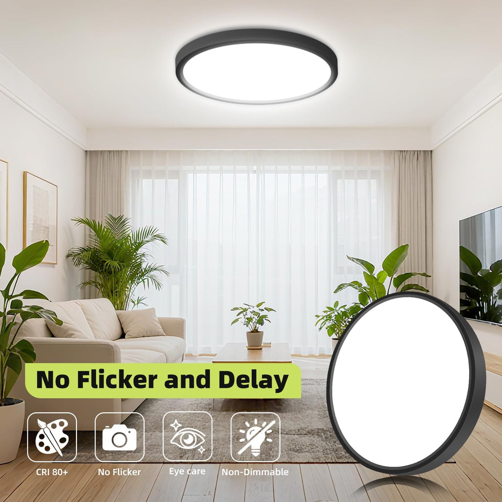hepside LED Flush Mount Ceiling Light, 15Inch 30W LED Ceiling Lights Fixture,5 Color Temperatures in One,Ultra-Thin Flush Mount Light Fixture for Closet Bathroom Hallway Bedroom Laundry