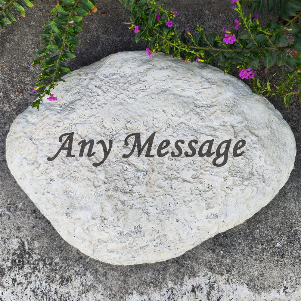 CUDMORERBE Personalized Garden Stones in Memory of Loved Ones, Engraved with Any Message Memorial Stone Gravestones Tombstone Rocks, Sympathy Memorial Gifts for Loss of Father Dad Mom Grandma
