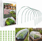 Garden Netting Kit, 10x30FT Ultra Fine Garden Mesh Netting with 6 Sets Garden Hoops, Insect Netting for Garden Protection Plant Covers, Garden Netting for Raised Beds Plant Fruit Flowers Protection