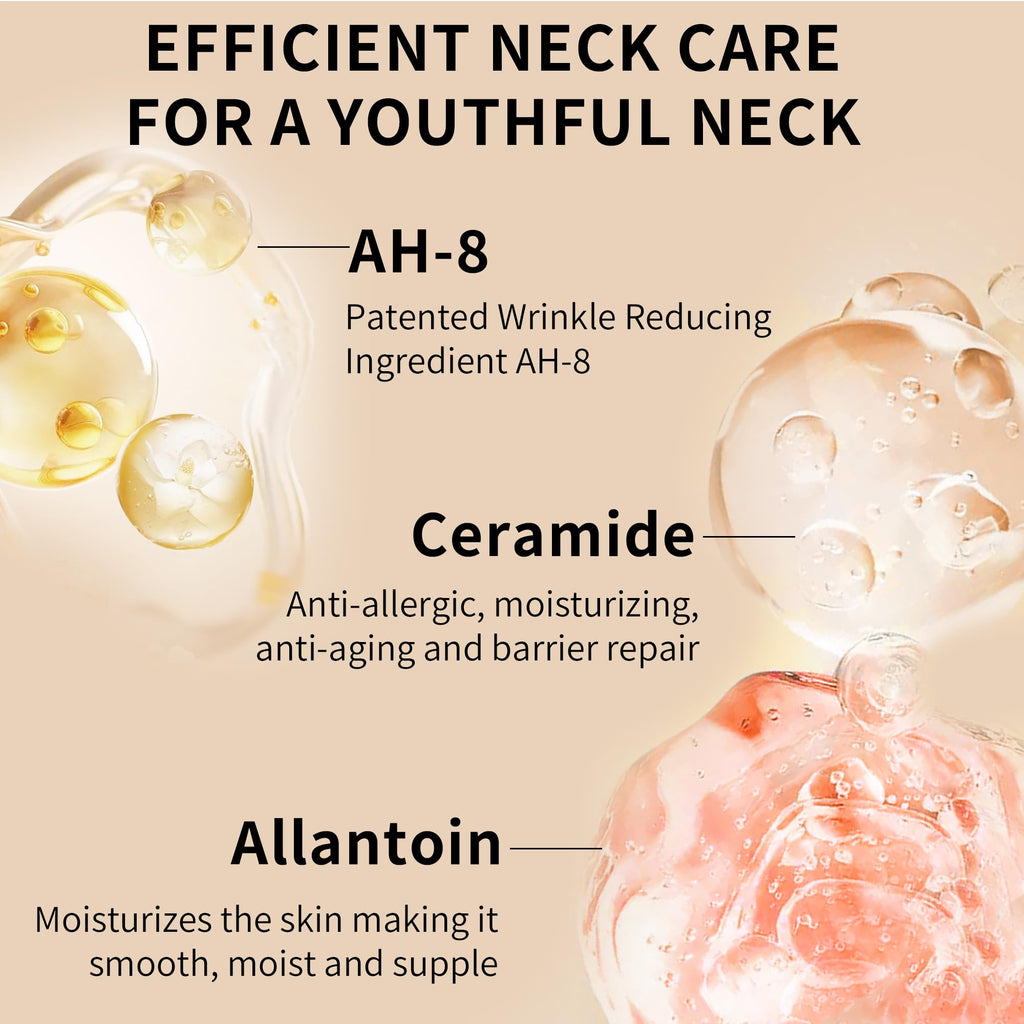 Ycz AH-8 Neck Firming Cream with Roller for Crepey Skin Body Care Comfort, Moisturizing, Anti-Aging Neck Cream with Peptide, Collagen, Smooths Wrinkles & Fine Lines Skin Care Skin Repair(Pack of 2)