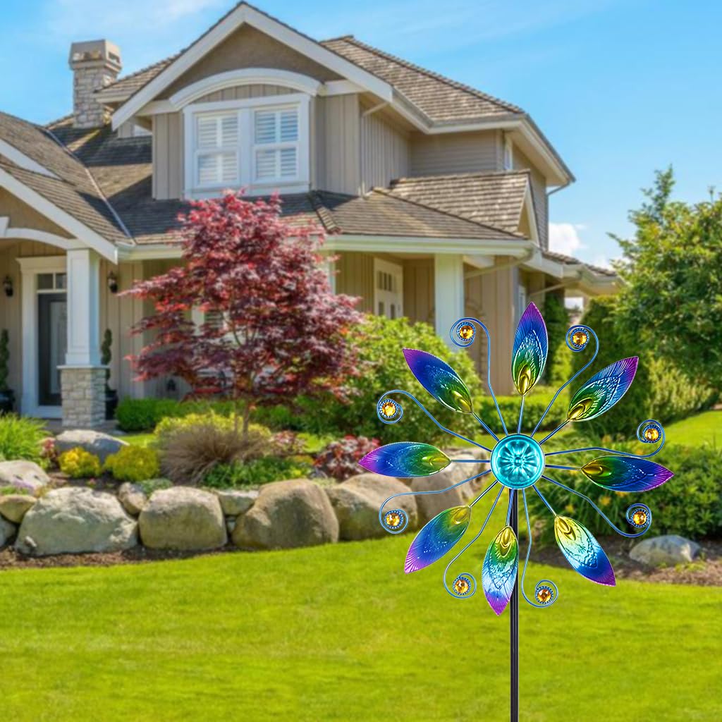 VEWOSTAR 11”Metal Wind Spinners Outdoor,Wind Sculpture for Yard and Garden