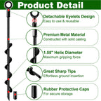 Fabulas Ground Anchors Screw in, 18 Inch 4 Pack Spiral Swing Set Trampoline Earth Anchor Heavy Duty Metal Auger Stakes Kit for Shed Tent Tree Dog High Wind Carports Camping Mobile Home Greenhouse