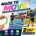 2 Pack Color Hoop - Size & Length Adjustable, Plastic Toys for Kids & Party Games, Gymnastics & Dog Agility Equipment, Christmas Wreath