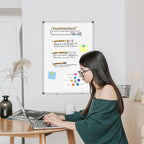 Double-Sided White Board Dry Erase Magnetic Whiteboard Wall 24x18 Silver
