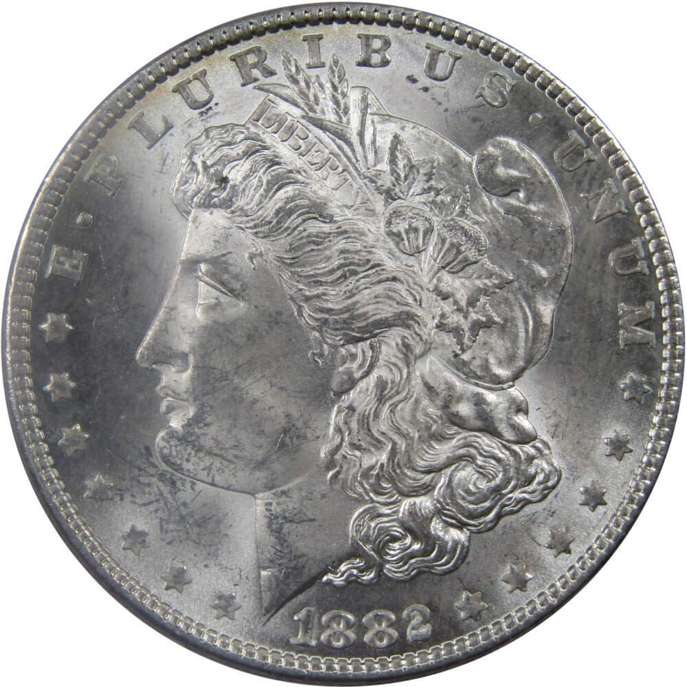 1882 Morgan Dollar Choice About Uncirculated 90% Silver $1 US Coin Collectible
