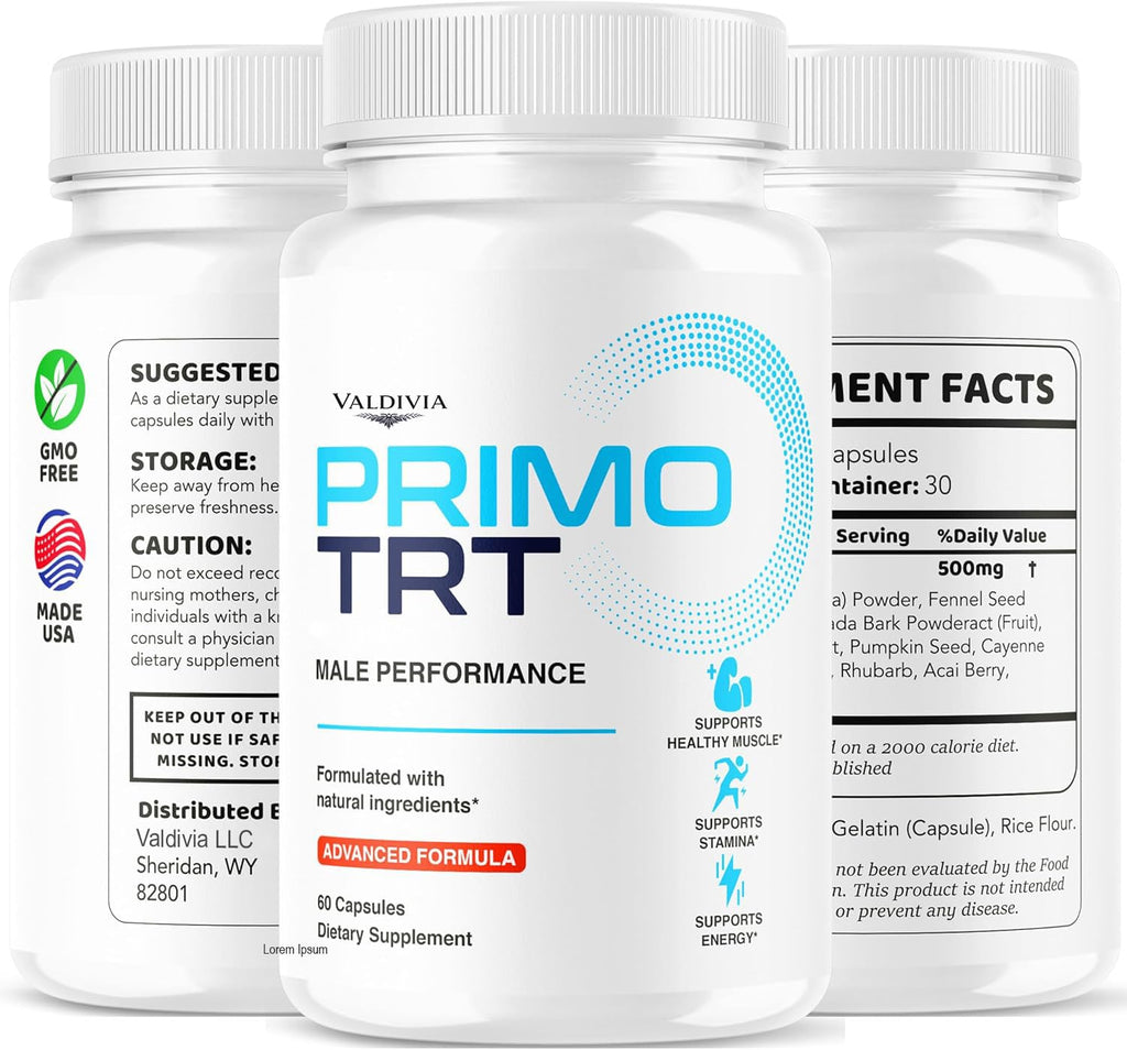 Valdivia Primo TRT Pills - Maximum Strength Energy Support, Natural Primo TRT Vitamins Support Overall Health & Wellness, 300 Capsules for 5 Months