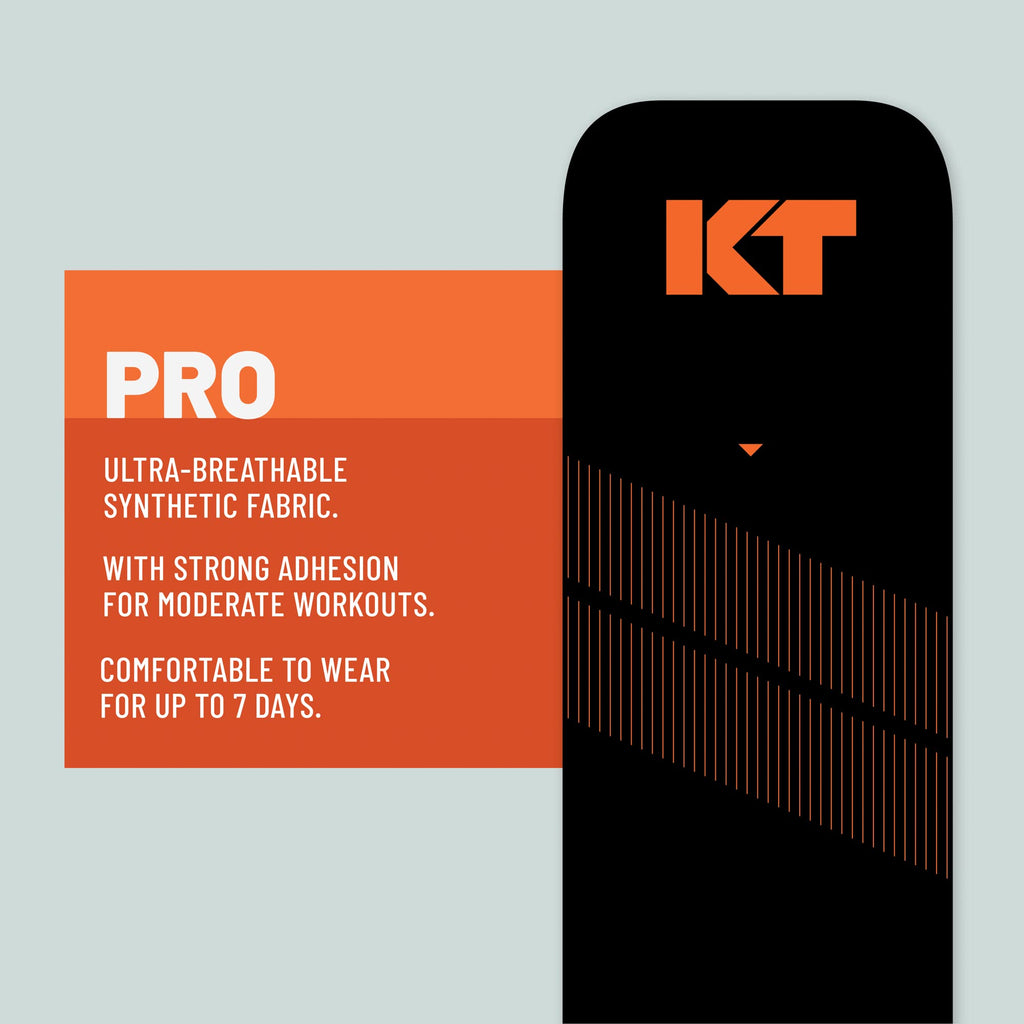 KT Tape, Pro Synthetic Kinesiology Athletic Tape, 20 Count, 10” Precut Strips, Rage Red