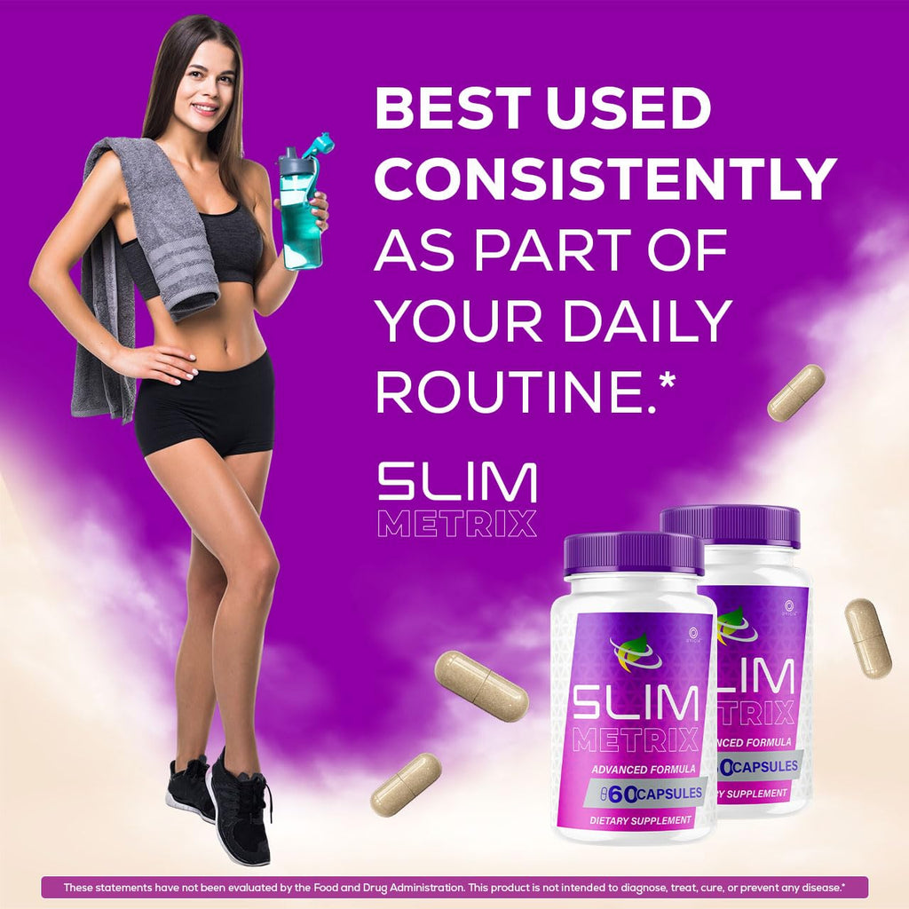 (3 Pack) Slim Metrix Pills - Official Slim Metrix Advanced Formula with All Natural Ingredients, SlimMetrix Advanced Capsules for Wellness & Overall Health Support, 180 Capsules for 3 Months