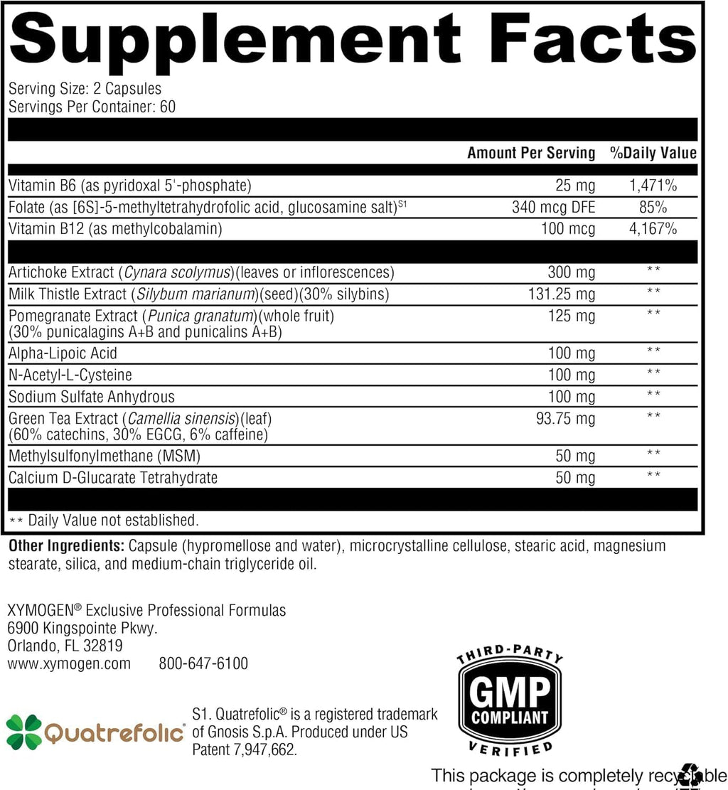 XYMOGEN MedCaps DPO - Activated B Vitamins with Blend of Botanicals - Supports Liver Function & Metabolism - Vegan, Gluten-Free & Non-GMO - 120 Capsules