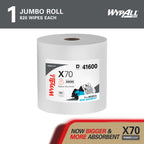 Wypall PowerClean X70 Medium Duty Cloths, Jumbo Roll, 820 Towels (41600)